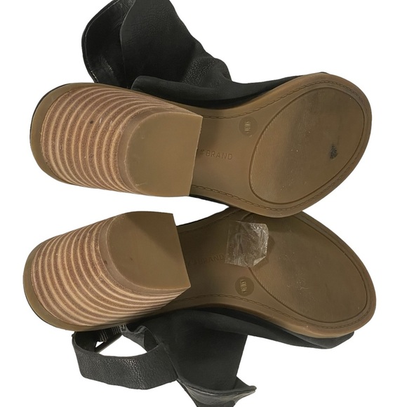 Lucky Brand Bray Black Leather Open Toe Sling Back Shoe Bootie Sz 6.5 - Picture 7 of 9